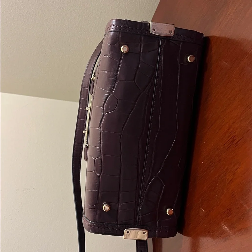 Coach Swagger 27 Croc embossed leather crossbody satchel #E1677 37493 - Picture 7 of 14